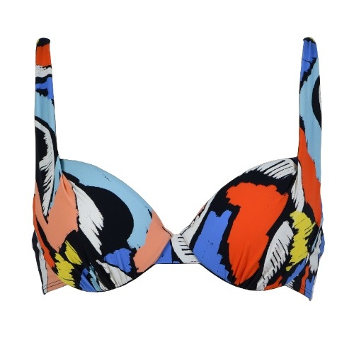 Naturana Badmode Dames zwart/multicolor voorgevormde bikinitop