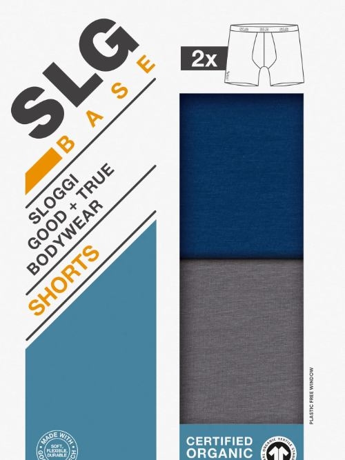 Sloggi Men SLG Base grijs/blauw katoenen boxershort