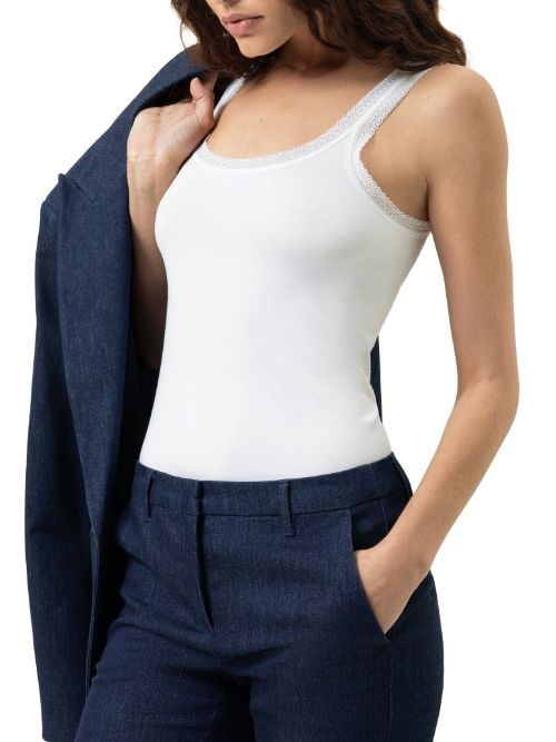 Mey Lingerie Modal Lace wit top / shirt