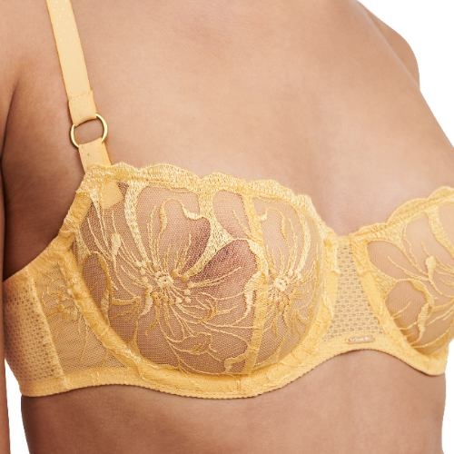 Chantelle Fleurs geel niet voorgevormde bh