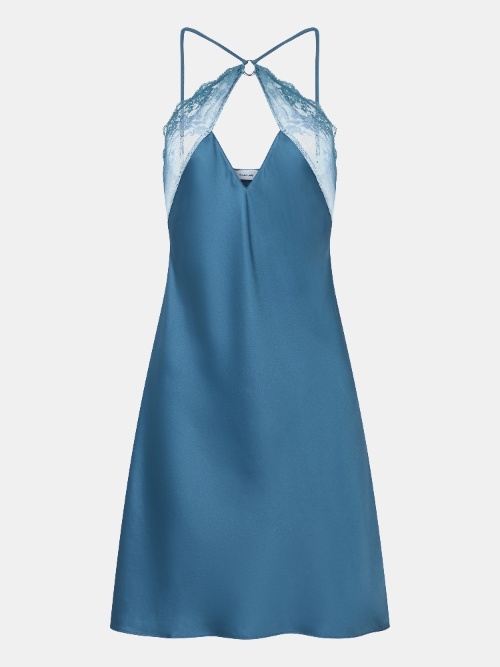 Chantelle Nachtmode Crush petrol slipdress