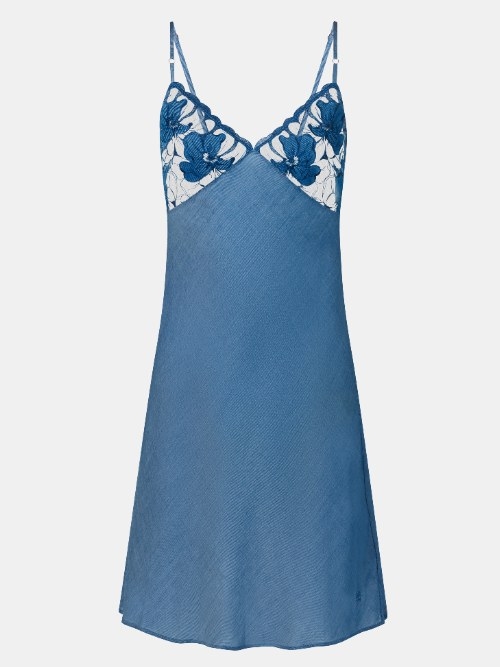 Chantelle Nachtmode Fleurs jeans blauw slipdress