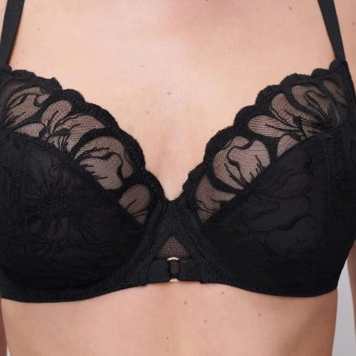 Chantelle Fleurs zwart niet voorgevormde bh