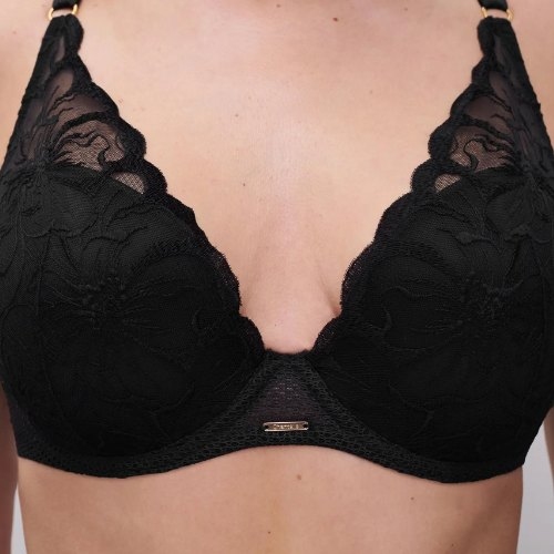 Chantelle Fleurs zwart voorgevormde bh