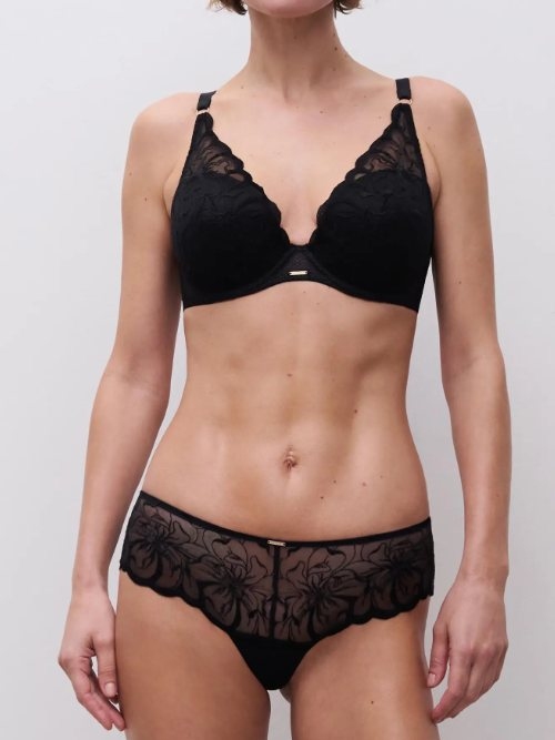 Chantelle Fleurs zwart voorgevormde bh