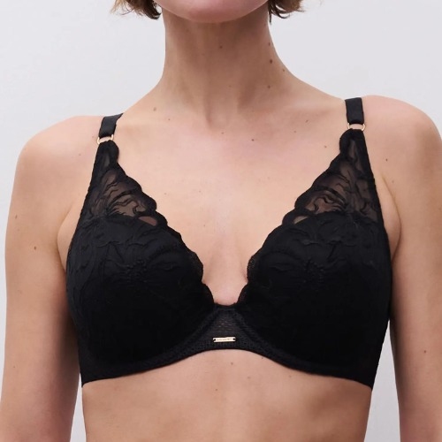 Chantelle Fleurs zwart voorgevormde bh