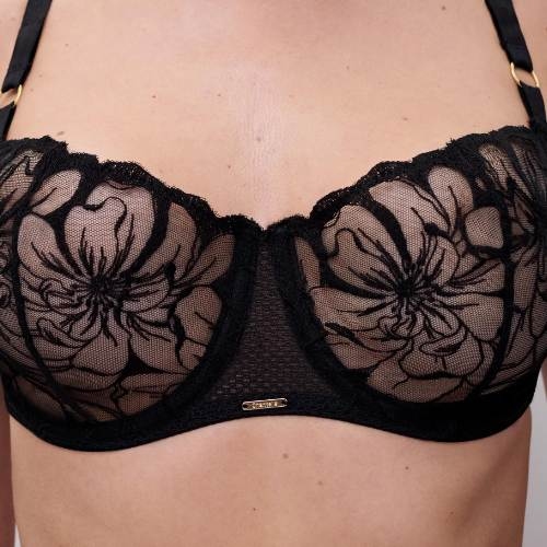 Chantelle Fleurs zwart niet voorgevormde bh
