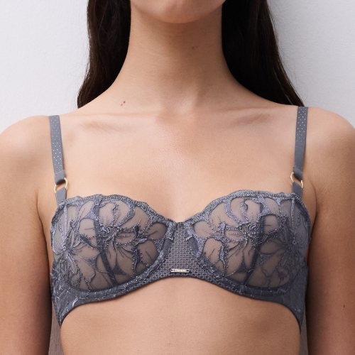 Chantelle Fleurs grijs niet voorgevormde bh
