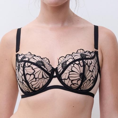Chantelle Lush zwart/roze niet voorgevormde bh
