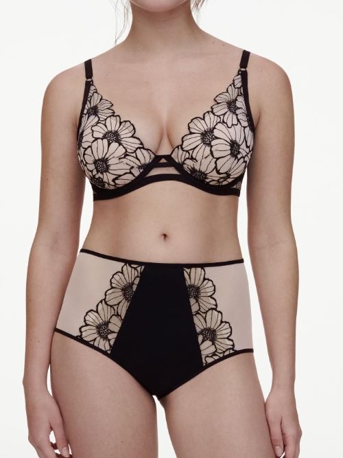 Chantelle Lush zwart/roze high brief