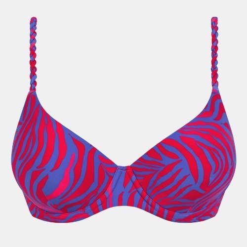Femilet Badmode Tidra blauw/rood voorgevormde bikinitop