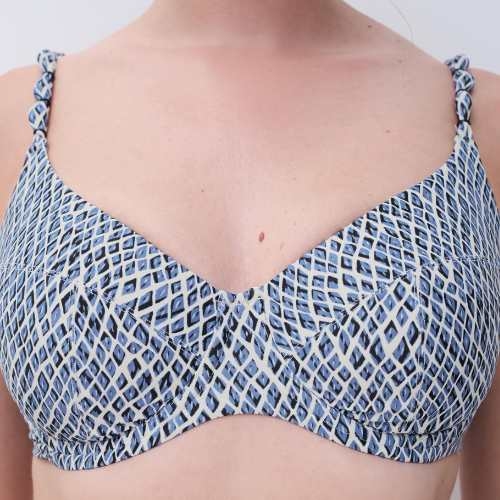Femilet Badmode Tidra blauw/print soft-cup bikinitop