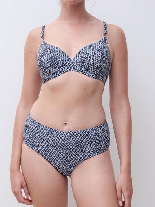 Femilet Badmode Tidra blauw/print voorgevormde bikinitop