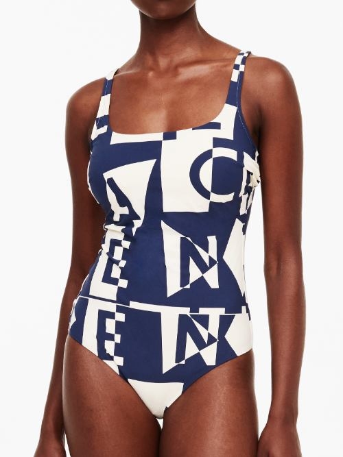 Chantelle Badmode Identity wit/marine blauw badpak