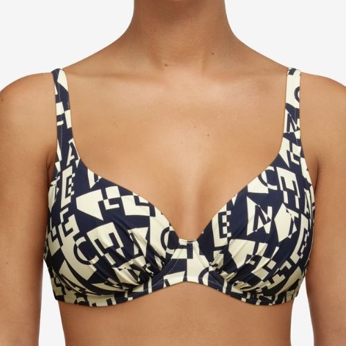 Chantelle Badmode Identity wit/zwart soft-cup bikinitop