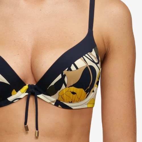 Chantelle Badmode Flowers marine blauw/print push up bikinitop