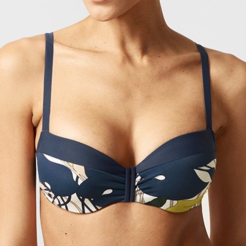 Chantelle Badmode Flowers marine blauw/print voorgevormde bikinitop