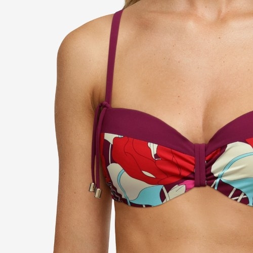 Chantelle Badmode Flowers paars/print voorgevormde bikinitop