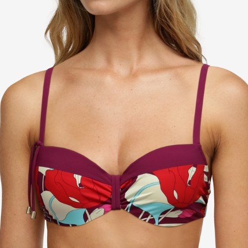 Chantelle Badmode Flowers paars/print voorgevormde bikinitop