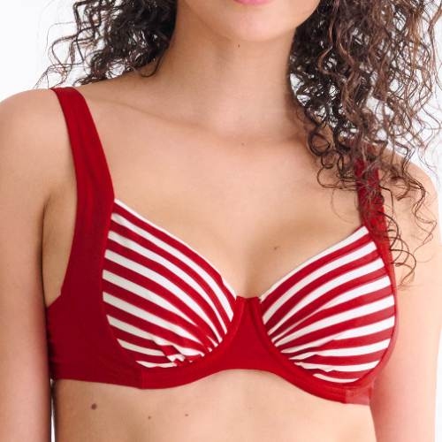 Lisca Swimwear Bondi Beach rood/wit soft-cup bikinitop