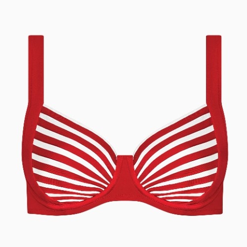 Lisca Swimwear Bondi Beach rood/wit soft-cup bikinitop