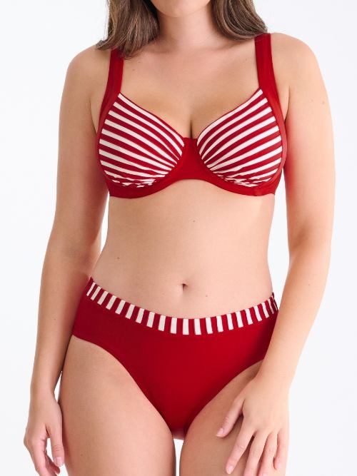 Lisca Swimwear Bondi Beach rood/wit soft-cup bikinitop