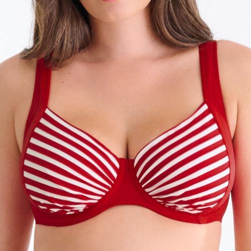 Lisca Swimwear Bondi Beach rood/wit soft-cup bikinitop