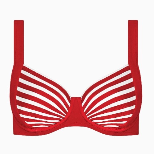 Lisca Swimwear Bondi Beach rood/wit soft-cup bikinitop