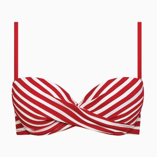 Lisca Swimwear Bondi Beach rood/wit voorgevormde bikinitop