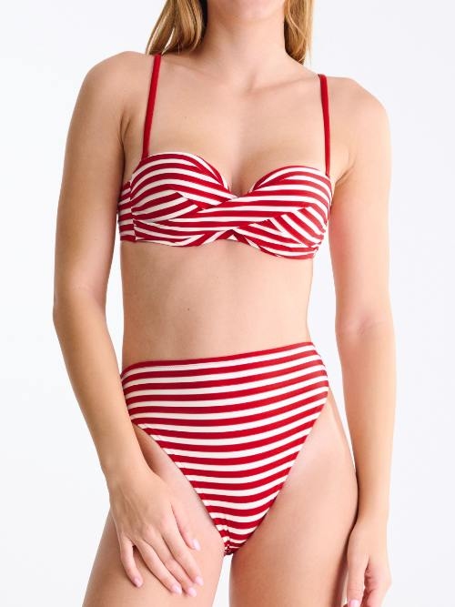Lisca Swimwear Bondi Beach rood/wit voorgevormde bikinitop