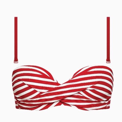 Lisca Swimwear Bondi Beach rood/wit voorgevormde bikinitop