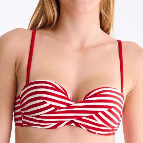Lisca Swimwear Bondi Beach rood/wit voorgevormde bikinitop