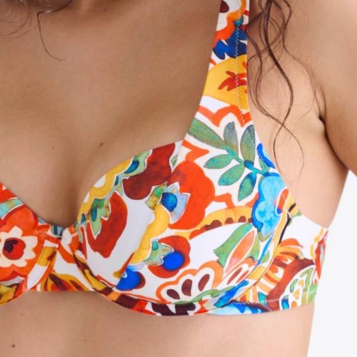 Lisca Swimwear Mexico roze/print soft-cup bikinitop