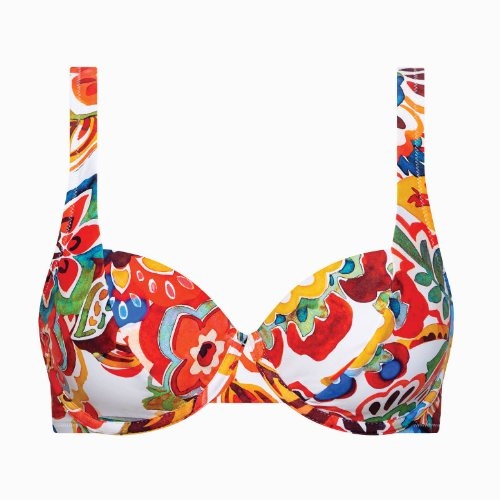 Lisca Swimwear Mexico roze/print soft-cup bikinitop