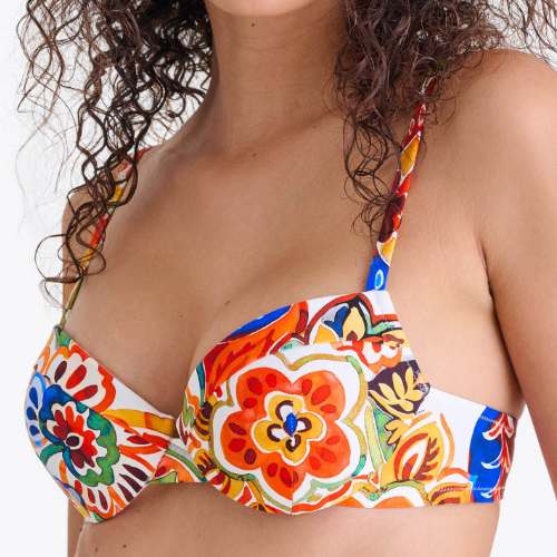 Lisca Swimwear Mexico roze/print voorgevormde bikinitop