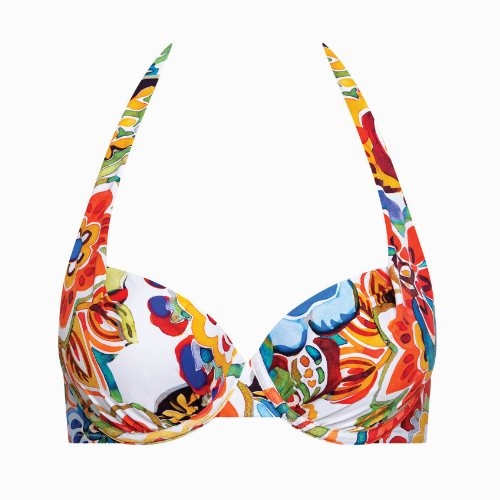 Lisca Swimwear Mexico roze/print voorgevormde bikinitop