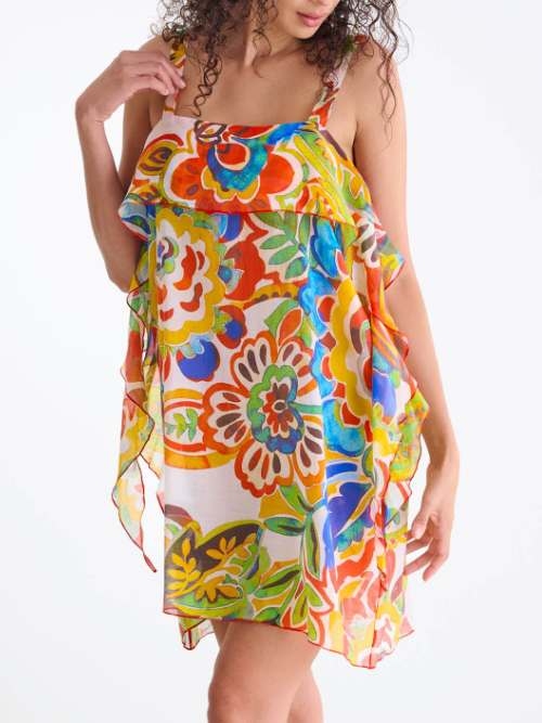 Lisca Swimwear Mexico roze/print strandjurk