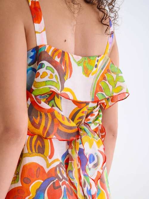 Lisca Swimwear Mexico roze/print strandjurk