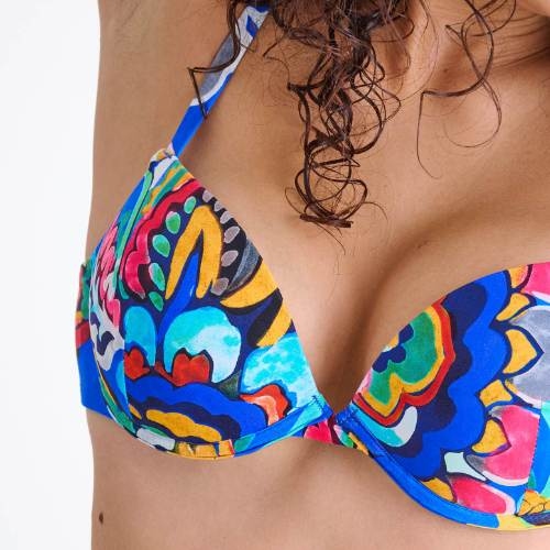Lisca Swimwear Mexico blauw/print push up bikinitop