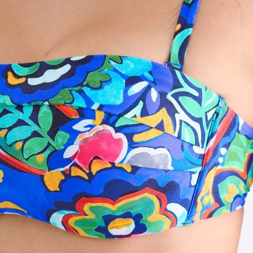 Lisca Swimwear Mexico blauw/print voorgevormde bikinitop