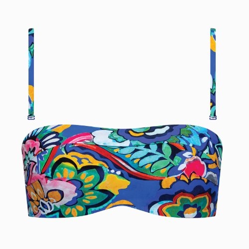 Lisca Swimwear Mexico blauw/print voorgevormde bikinitop