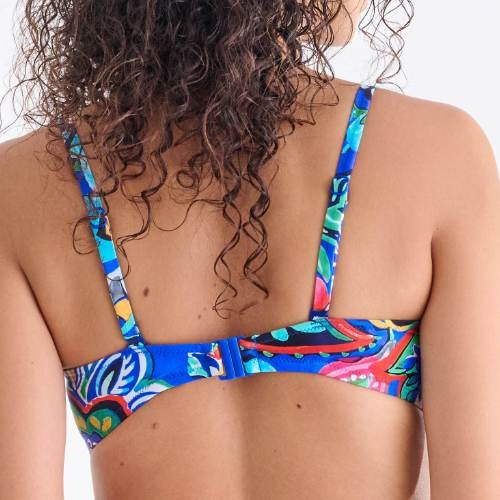 Lisca Swimwear Mexico blauw/print voorgevormde bikinitop