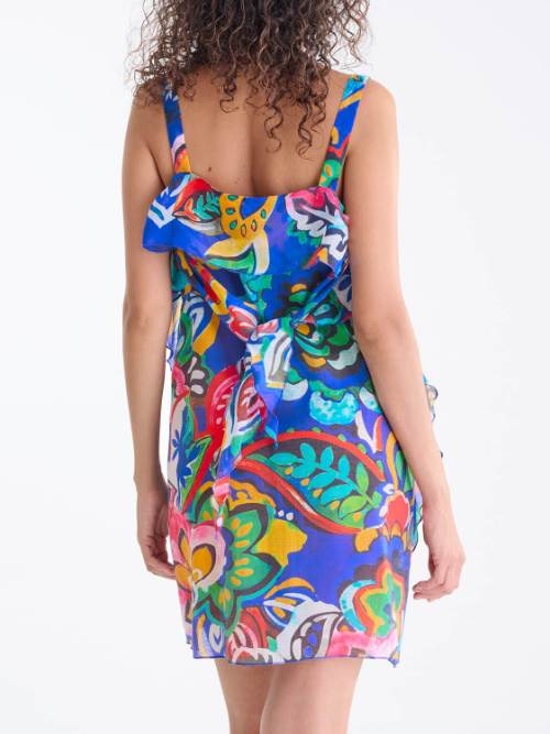 Lisca Swimwear Mexico blauw/print strandjurk
