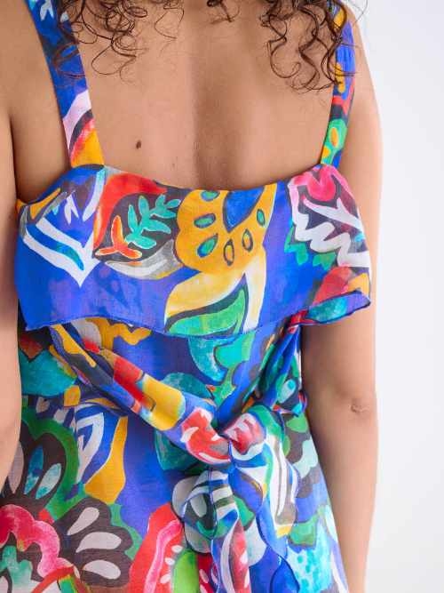 Lisca Swimwear Mexico blauw/print strandjurk