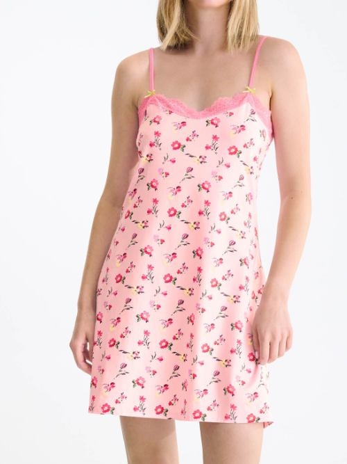 Lisca Bloomy roze slipdress