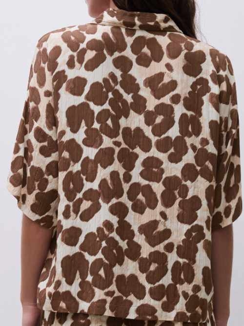 Femilet Nachtmode Layla bruin/print slaapshirt