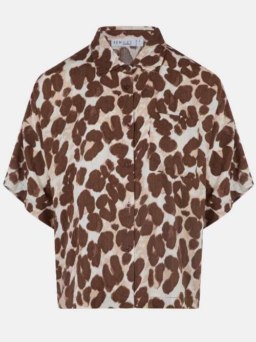 Femilet Nachtmode Layla bruin/print slaapshirt