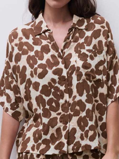 Femilet Nachtmode Layla bruin/print slaapshirt
