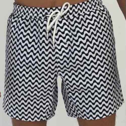 Bomain Zig Zag marine blauw zwemshort