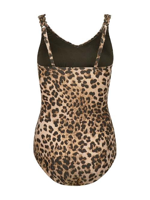 Mila Leopard bruin/print badpak